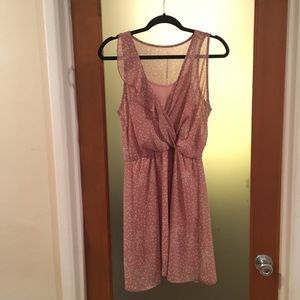 **SALE**Dusty Rose Pink Blush Polka Dot Wrap Dress